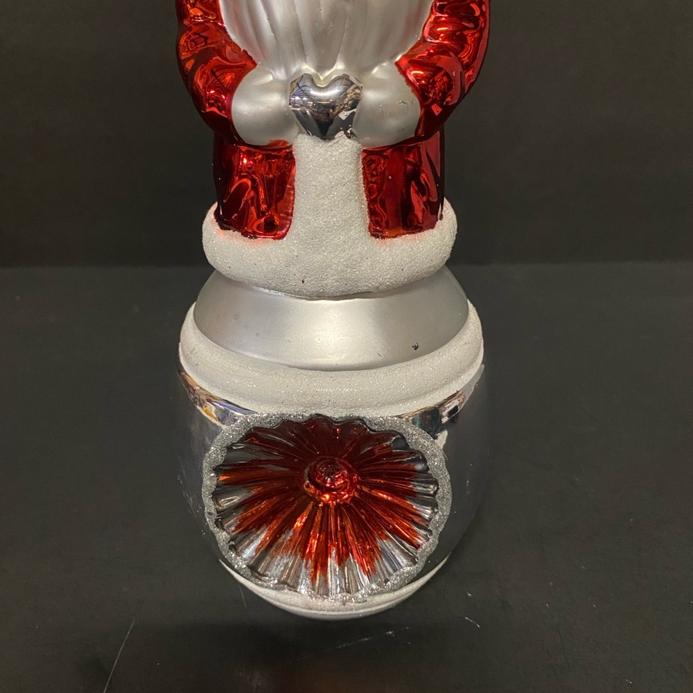 Festive Red and Silver Santa Claus Ornament - Picture 3 of 10